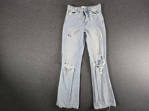 Vervet Blue Denim - Vervet Blue Jeans Womens 26 Light Wash High Rise Distressed Bootcut Denim Pants